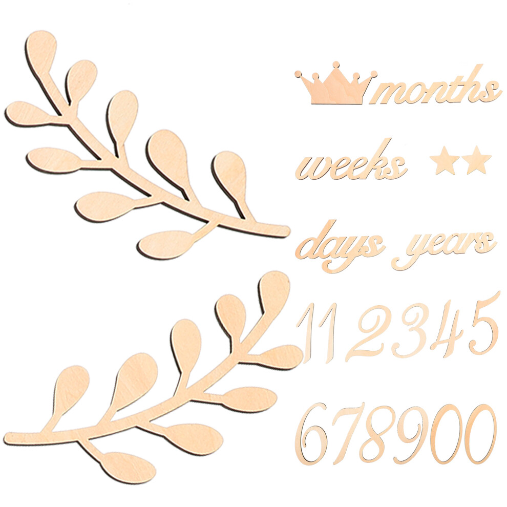 1Set Wood Baby Monthly Milestone Cards Baby Shower Decoration Sign Villcase