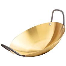 Thickened Golden Stainless Steel Pan Double-Ear Kitchen Utensil