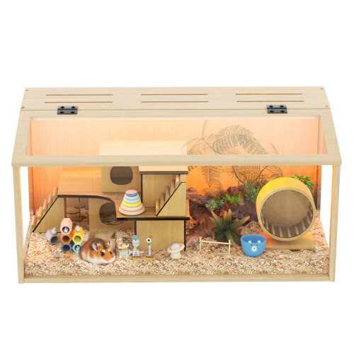 Bingopaw 80x 40x40cm Chewproof Wooden Hamster Cage