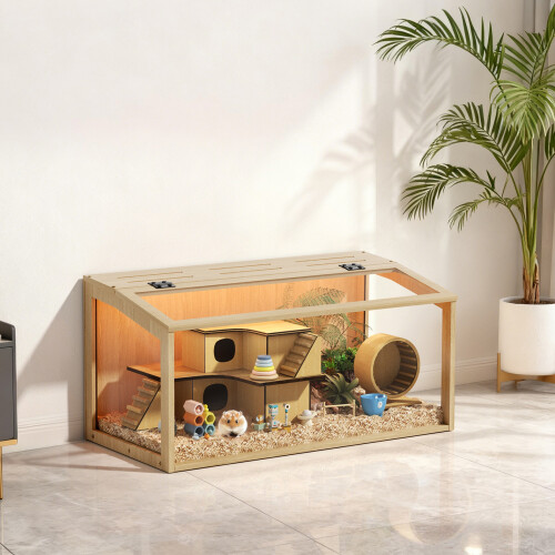 Bingopaw 80x 40x40cm Chewproof Wooden Hamster Cage 2