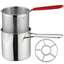One Set Stainless Steel Fryer Kit With Frying Pot And Basket
