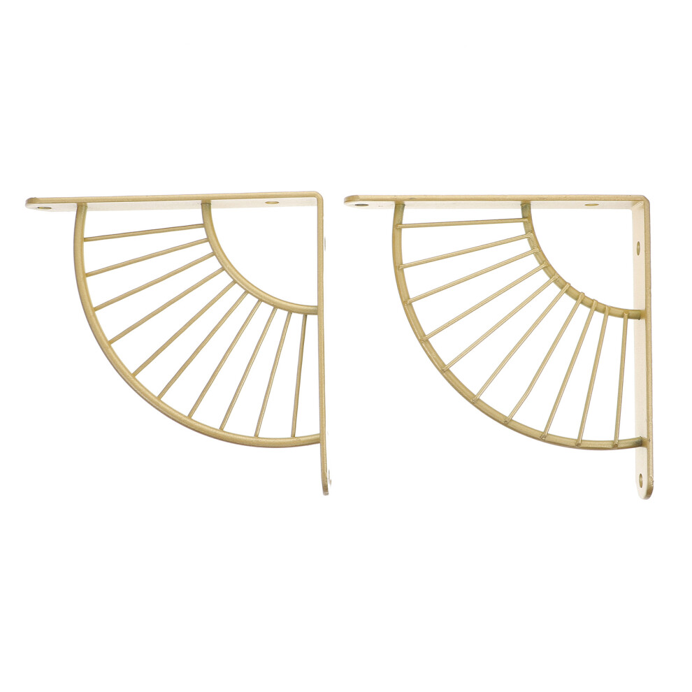 2Pcs Fan Shaped Iron Shelf Support Brackets Durable Wall Mounted Rack 3161621436023