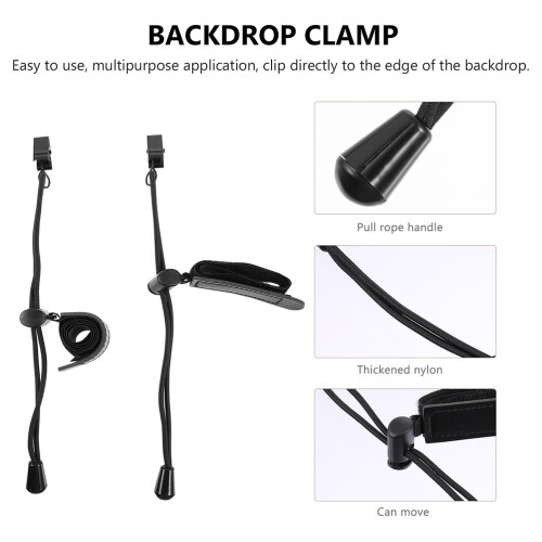 4Pcs Practical Black Backdrop Cloth Fixing Clips Adjustable ABS Nylon 1