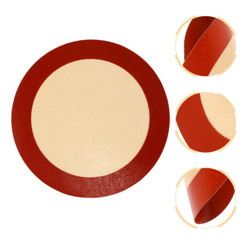 3Pcs Red Silicone Baking Mats Non-Stick Round Reusable Oven Sheets 1