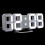 1Set Simple White LED Digital Clock Wall Hanging Mute Plastic Design 7