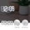 1Set Simple White LED Digital Clock Wall Hanging Mute Plastic Design 8