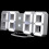 1Set Simple White LED Digital Clock Wall Hanging Mute Plastic Design 6