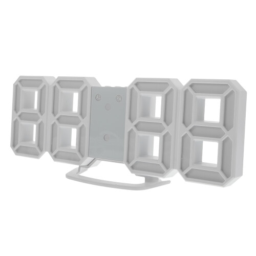 1Set Simple White LED Digital Clock Wall Hanging Mute Plastic Design 2