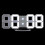 1Set Simple White LED Digital Clock Wall Hanging Mute Plastic Design 5