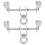 Raindrops 2 Pcs Sandbag Hanging Bracket 18.80x15.00x3.00cm Silver 1