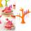 6 pcs plastic bird fruit forks with tree holder for party or home use 3