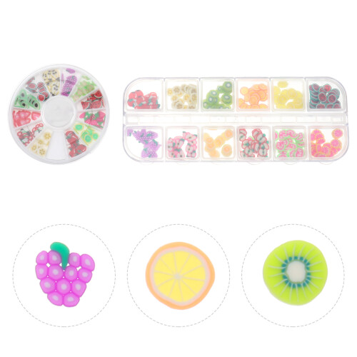24 Boxes Fruit Nail Sticker Nail Art Fruit Slices Nail Decorations 2