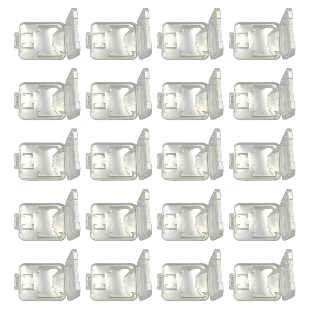 20Pcs Portable Pp Sd Tf Memory Card Holder Transparent Cover Silver 3062675894541