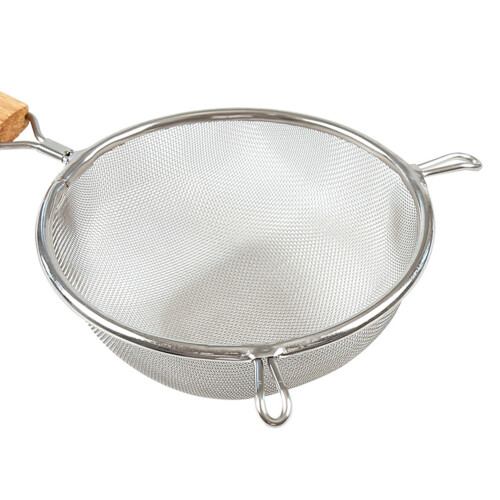 Wire Mesh Strainer For Kitchen Utensil With Wooden Handle 1set
