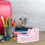 Sturdy Pink Iron Tape Dispenser Compact Practical Desktop Tool 3