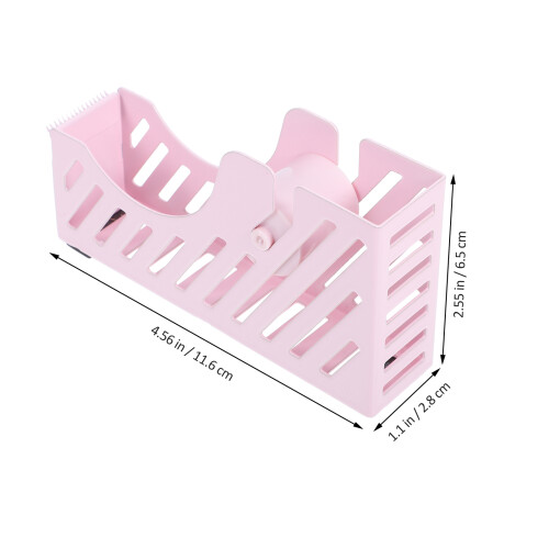 Sturdy Pink Iron Tape Dispenser Compact Practical Desktop Tool 1