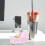 Sturdy Pink Iron Tape Dispenser Compact Practical Desktop Tool 10
