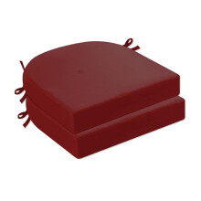 Outdoor Chair Cushions Waterproof 18x18 Set of 2 with Ties UV Fade Resistant Comfort Foam Padding Wine Red