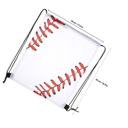 12Pcs Durable White Polyester Sports Drawstring Backpacks for Gym Use 1