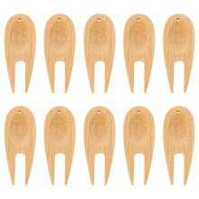10Pcs Light Brown Bamboo Golfs Divot Repair Tool Golf Accessories