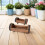 4Pcs Brown Wooden Plants Box Half Barrel Decorative Flower Container 7