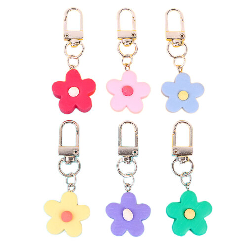 6pcs flower design pendants key ring bag hanging decorations