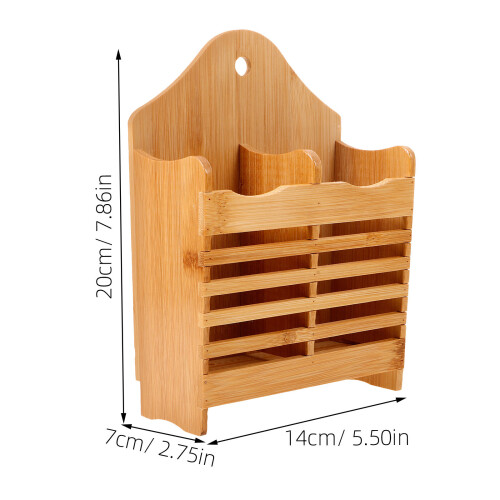Cutlery Storage Box Bamboo Utensil Storage For Home Users 1pcs 1