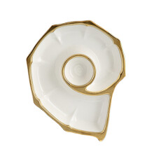 Serving Platter Round Ceramic Dish Decor Home Use 1set