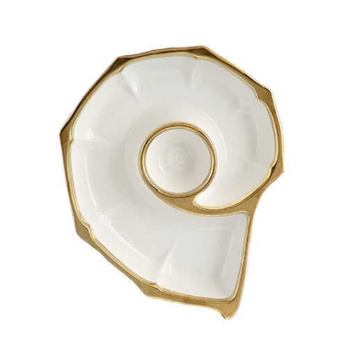 Serving Platter Round Ceramic Dish Decor Home Use 1set