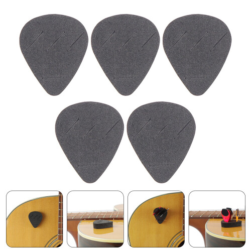 5Pcs Eva Guitar Pick Holders Black Durable Guitar Pick Storage Cases 2