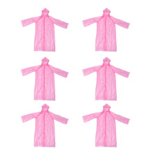 10Pcs Durable Pe Outdoor Disposable Raincoat Lightweight Pink