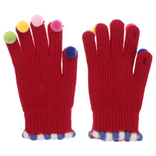 Multi Color Knit Gloves 1 Pair 8.3x4.5x0.8in