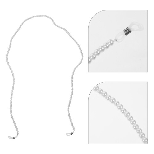 Perlen Brillenkette Beige Praktische Brillenhalterung 1