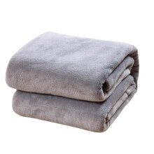 Grey Solid Color Flannel Fleece Blanket Extra Warm for Home Use