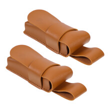 2Pcs Leather Harmonica Case Portable Storage Sleeves Brown for Travel