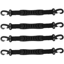 4Pcs Roller Skates Carrier Straps with Dual Buckles Durable Black PVC