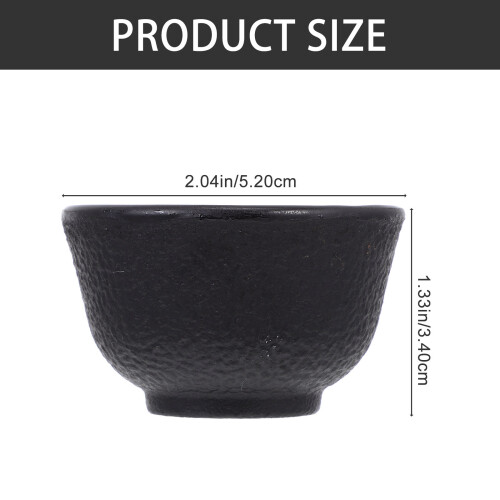 Vintage Tea Cup Cast Iron Black 1pcs 2.0x2.0x1.3in 1