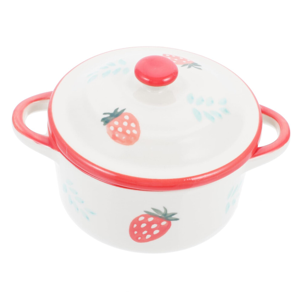 Ceramic Food Bowl with SpillProof Lid Microwave Dishwasher Safe HandPainted Design for Kids