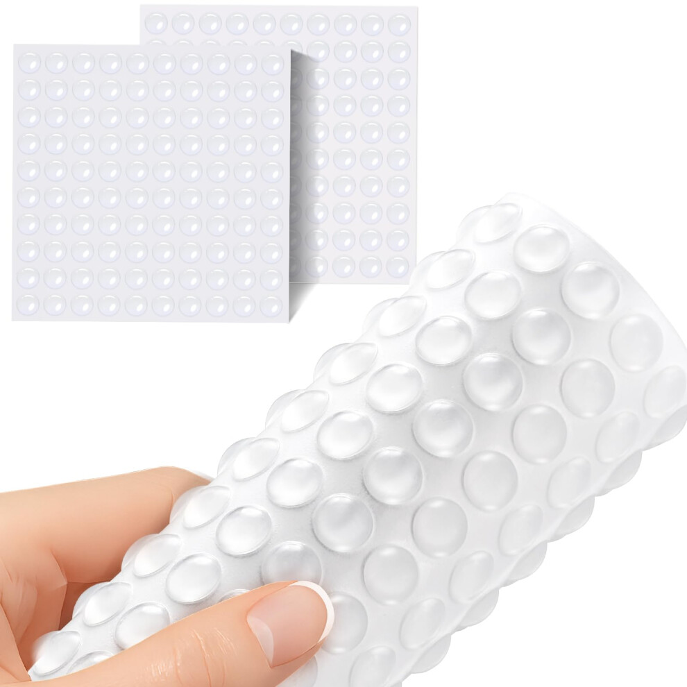 200Pcs Clear Round Cabinet Door Bumpers, Self Adhesive Silicone Pads For Noise Reduction And Scratch Protection 9053599978787