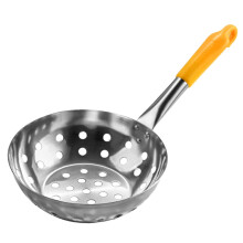 Stainless Steel Slotted Serving Spoon with Heat Resistant Long Handle for Straining Noodles and Vegetables