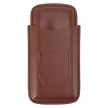 Leather Cigar Case Brown Travel Holder with Moisture Protection and Durable Elegant Design