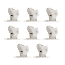 Large White Roman Shade Cord Lock with Dual Brass Wheels, Holds Up to 5 Cords, 8 Pack for Pleated Shades