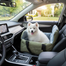 Dog Booster Car Seat Pet Travel Carrier Bed Green