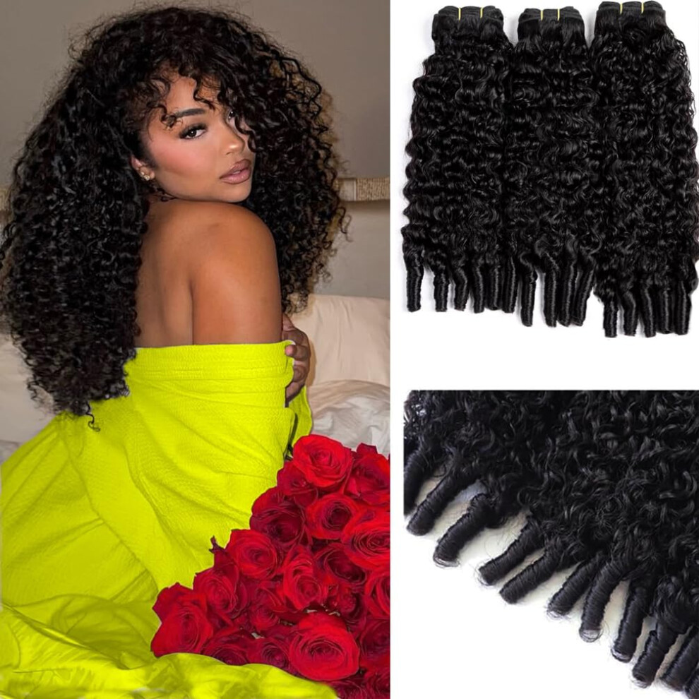Burmese Curly Human Hair Bundles 20 22 24 Inch Brazilian Virgin Extensions Natural Bouncy Curls