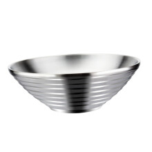 Stainless Steel Food Bowl with Double Wall Insulation, Heat Resistant Large Ramen Soup Serving Bowl