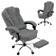 (Grey)Executive High Back Ergonomic PU Leather Recliner
