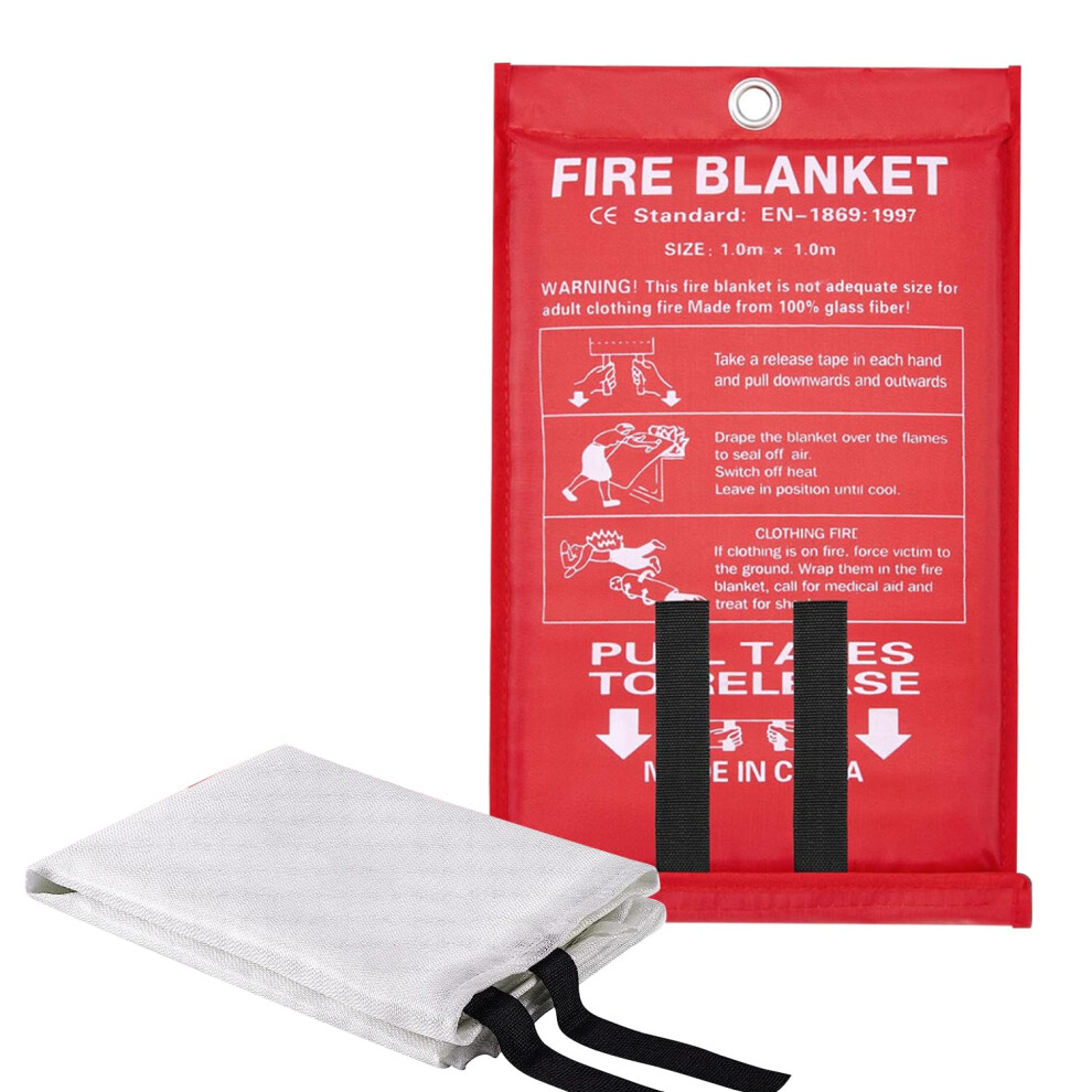 Emergency Fire Blanket 40X40in Fiberglass Heat Resistance For Kitchen And Home Safety 9455672634656