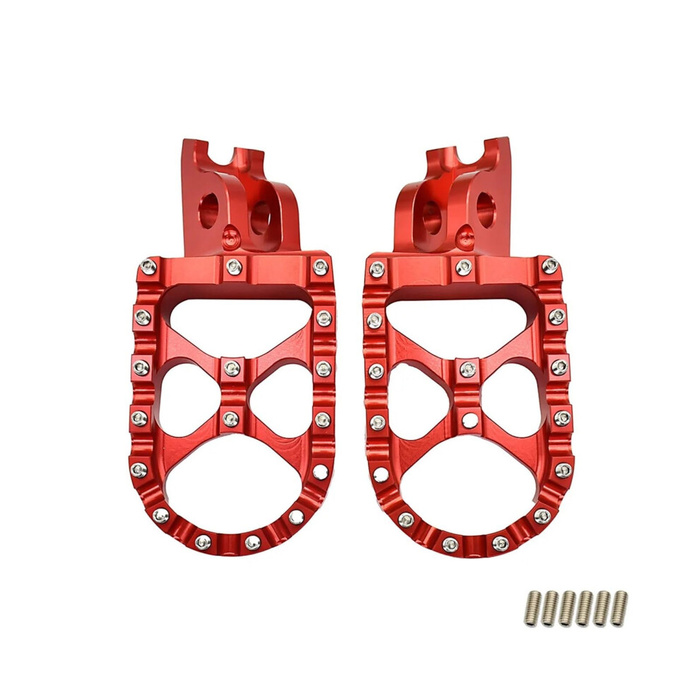 Motorcycle Foot Pegs And Brake Pedal Cnc Aluminum With Grip Steel Teeth For Honda Crf Cr 125450R Red 9455672634663