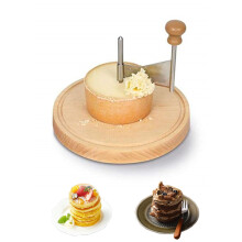 Wooden Cheese Curler for Tete de Moine with Stainless Steel Shaver for Hard Cheese and Chocolate