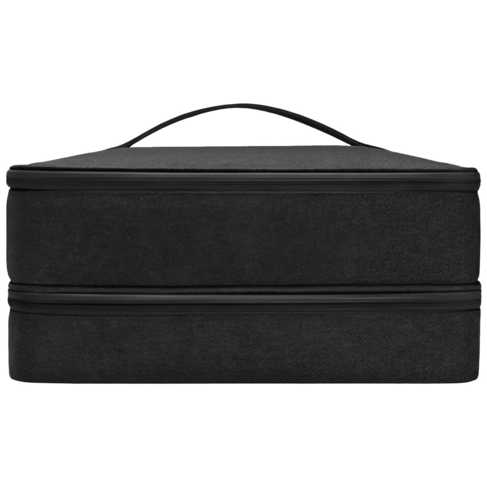 Hair Dryer Travel Case with Dual Layer Organization, Water Resistant Shell, Adjustable Compartments, Black